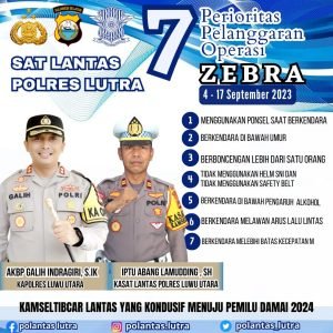 Operasi Zebra Pallawa 2023, Kasat Lantas Polres Luwu Utara: Patuhi Aturan Berkendara