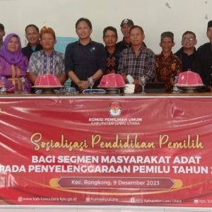 Gelar Sosialisasi Pendidikan Pemilih di Rongkong, Ketua KPU Luwu Utara Sampaikan Hal Ini